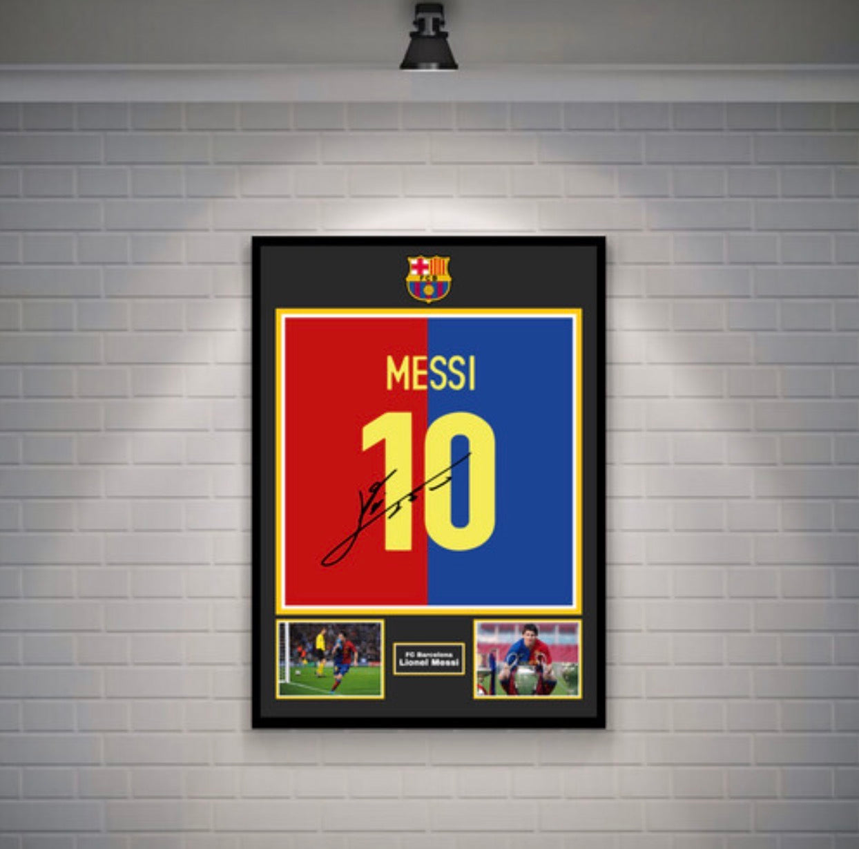 Messi Signed Barcelona Shirt (Poster)