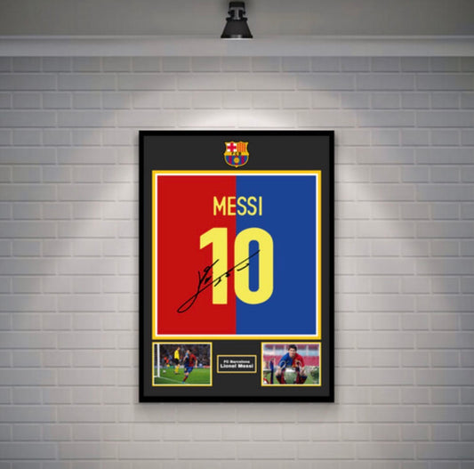 Messi Signed Barcelona Shirt (Poster)