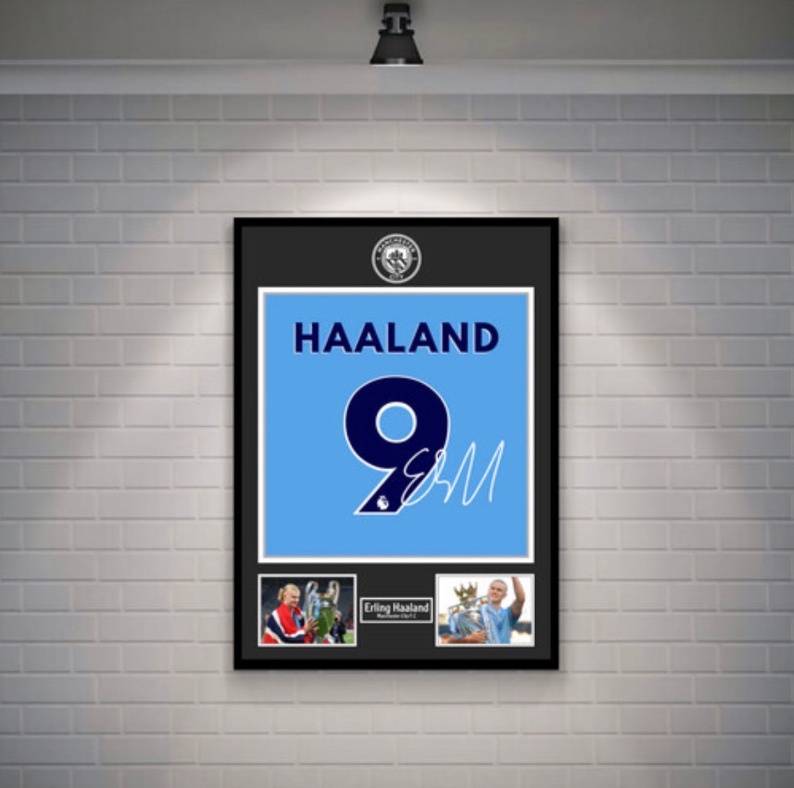Erling Haaland Signed Manchester City Shirt (Poster)