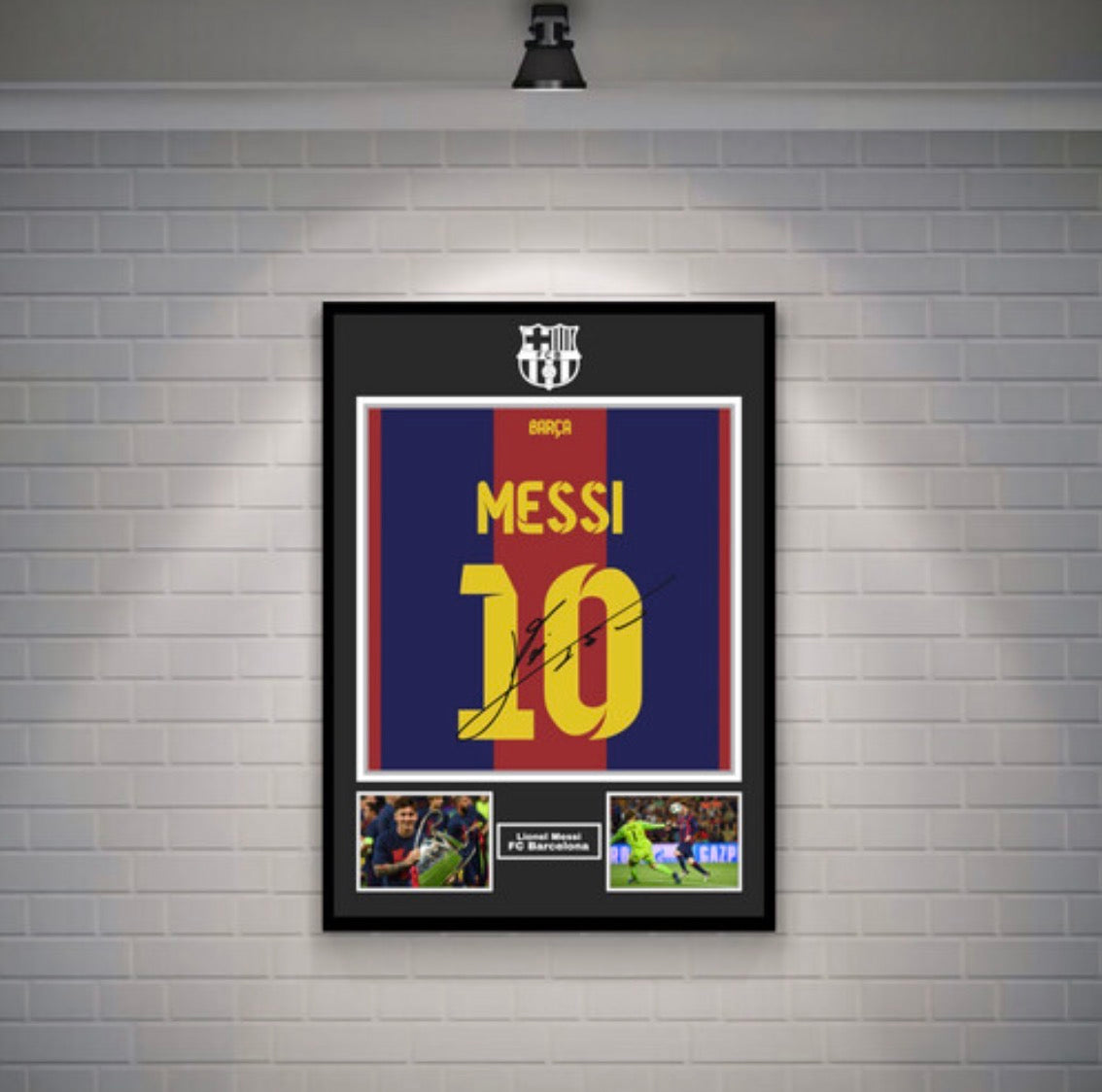 Messi Signed Barcelona Shirt (Poster)
