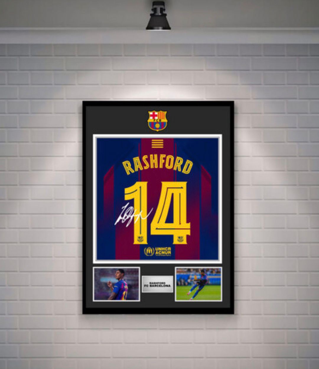 Marcus Rashford Signed Barcelona Shirt (Poster)
