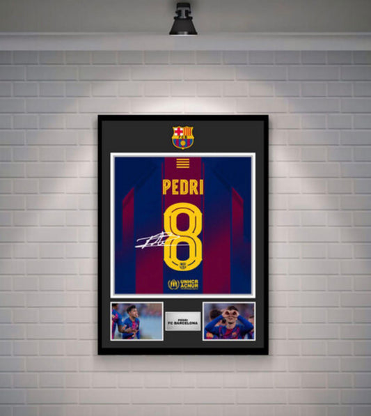 Pedri Signed Barcelona Shirt (Poster)