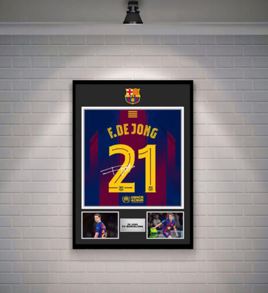 F. De Jong Signed Barcelona Shirt (Poster)