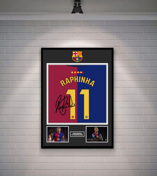 Raphinha Signed Barcelona Shirt (Poster)