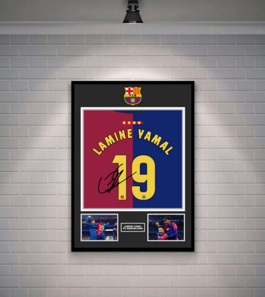 Lamine Yamal Signed Barcelona Shirt (Poster)