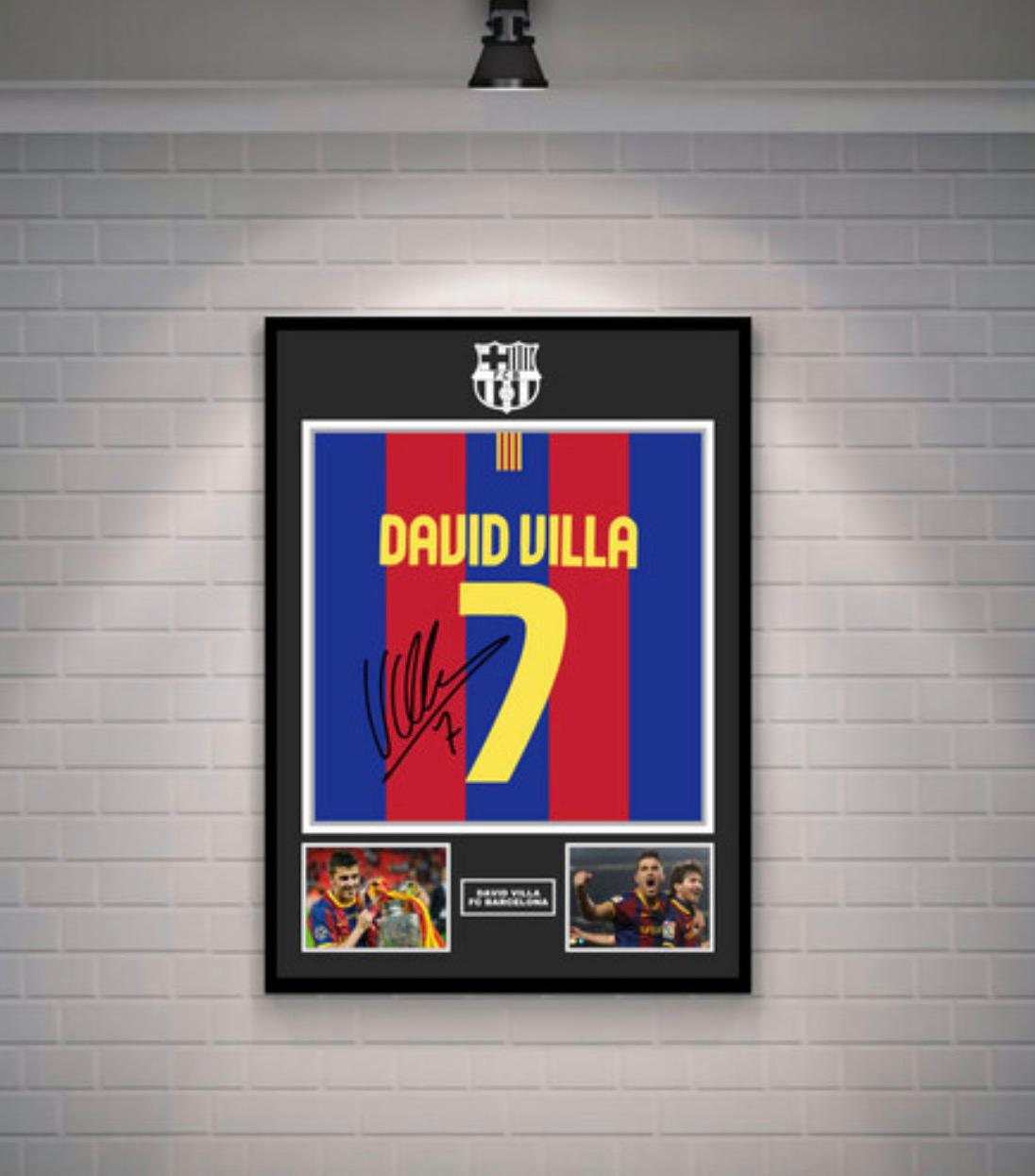 David Vila Signed Barcelona Shirt (Poster)