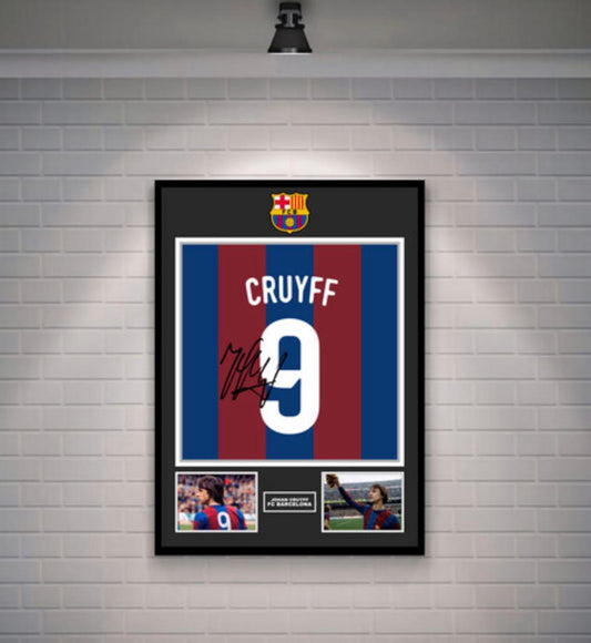 J. Cruyff Signed Barcelona Shirt (Poster)