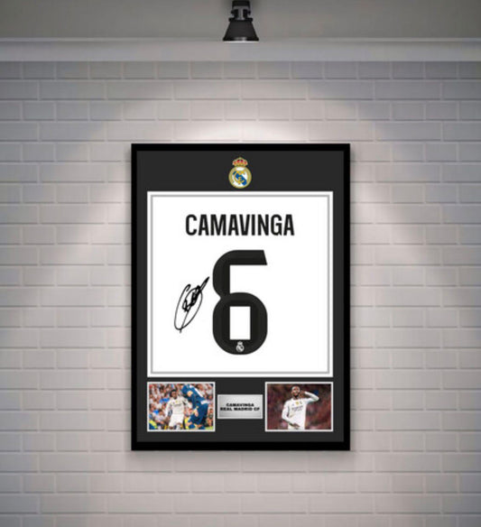 E. Camavinga Signed Real Madrid Shirt (Poster)
