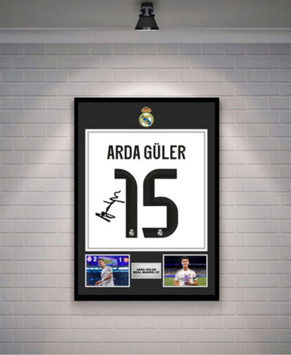 Arda Güler Signed Real Madrid Shirt (Poster)