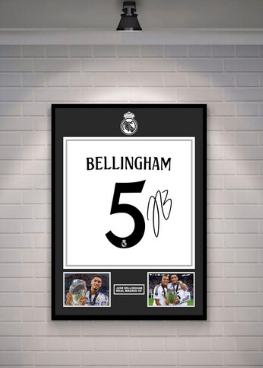 Jude Bellingham Signed Real Madrid Shirt (Poster)