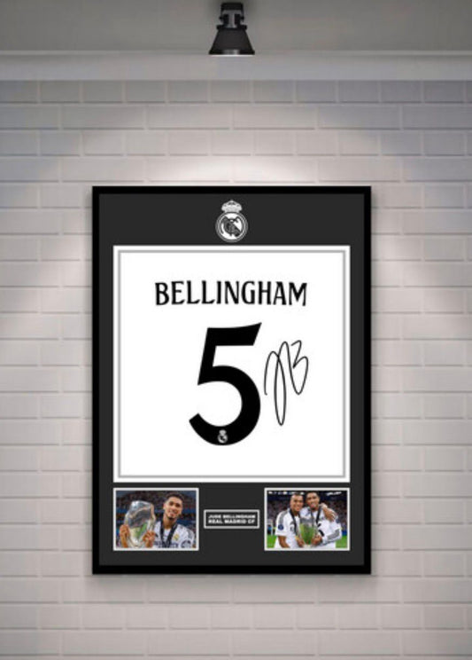 Jude Bellingham Signed Real Madrid Shirt (Poster)