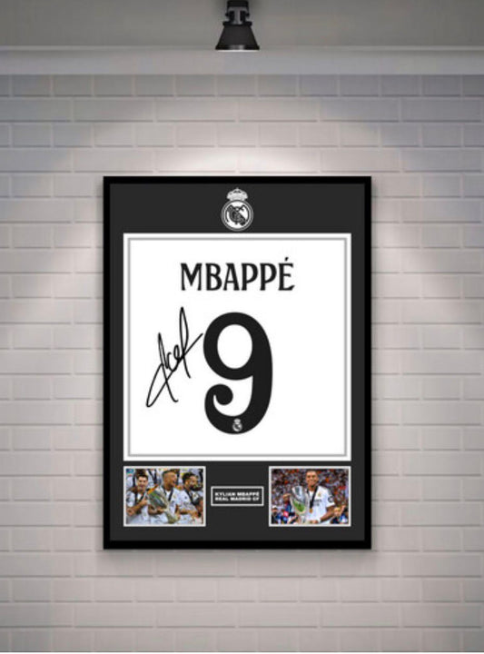 Mbappe Signed Real Madrid Shirt (Poster)